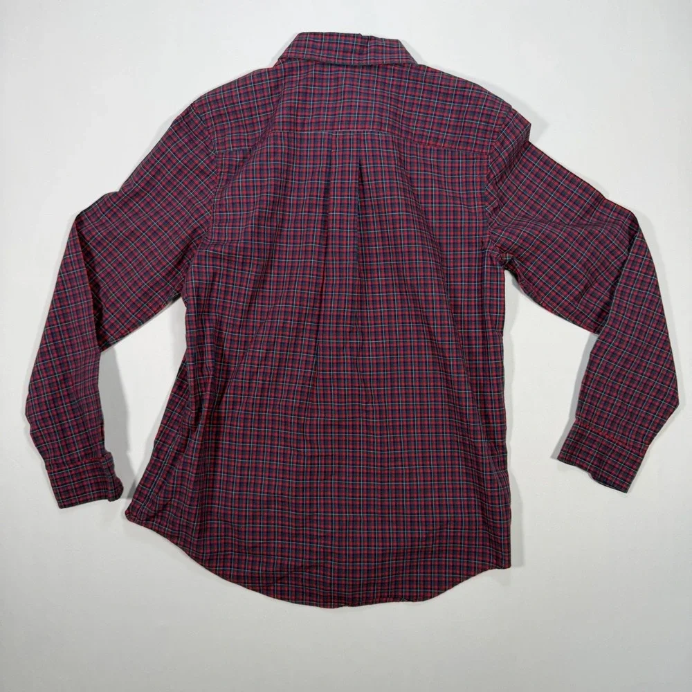 Ralph Lauren Button Down Shirt Boys XL 18-20 Red Blue Plaid Pony Cotton Casual